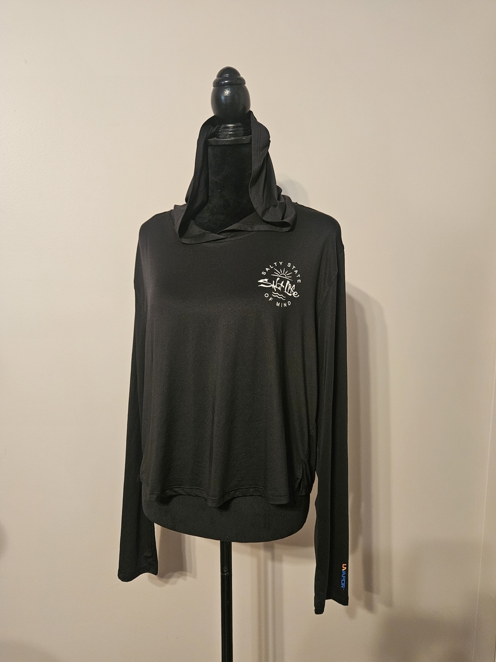 Salt Life SLX Black Pullover Long Sleeve Hoodie XL ultra-lightweight performance